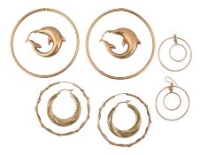 SELECTION OF 9CT GOLD & YELLOW METAL EARRINGS