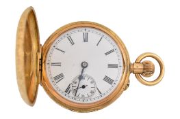 18CT GOLD FULL HUNTER FOB - POCKET WATCH