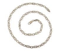 HALLMARKED 9CT GOLD FANCY FLAT LINK CHAIN NECKLACE