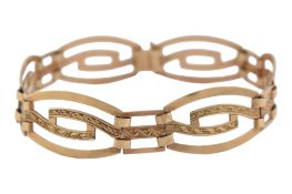 ART DECO GOLD SIX PANEL BRACELET