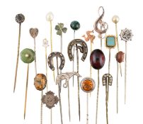COLLECTION OF ANTIQUE & VINTAGE STICK LAPEL PINS