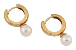 PAIR OF 14CT GOLD HOOP EARRINGS