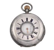 EARLY 20TH CENTURY SWISS SILVER HALF HUNTER REPEATING POCKET WATCH AF