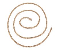 HALLMARKED 9CT GOLD FLAT CURB LINK CHAIN NECKLACE