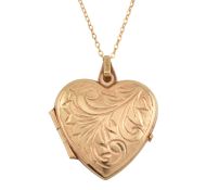 HALLMARKED 9CT GOLD HEART LOCKET PENDANT NECKLACE