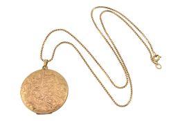 HALLMARKED 9CT GOLD PENDANT LOCKET T/W 1/20 ROLLED GOLD NECKLACE