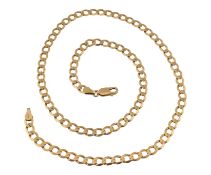 IMPORT HALLMARKED 9CT GOLD FLAT LINKED NECKLACE