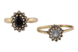 TWO HALLMARKED 9CT GOLD & GEM SET RINGS