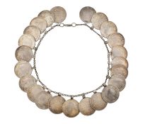 EARLY 20TH CENTURY INDIAN RUPEE SILVER COIN BRACELET