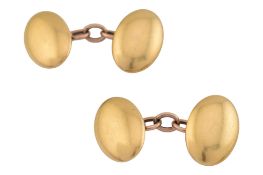 PAIR OF EARLY 20TH CENTURY GOLD CUFFLINKS