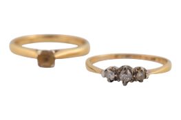 TWO 18CT GOLD & GEM SET RINGS