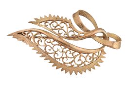 HALLMARKED 9CT GOLD LEAF BROOCH