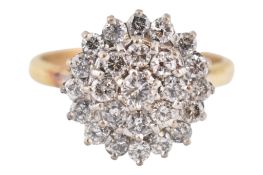 GOLD & DIAMOND CLUSTER RING