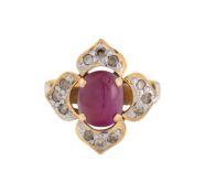 RUBY & DIAMOND HALO RING