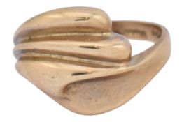 HALLMARKED 9CT GOLD FLUTED DOME RING