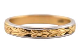 HALLMARKED 18CT BI COLOUR GOLD BAND RING