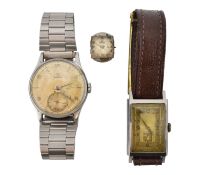 MID CENTURY OMEGA STAINLESS STEEL WRISTWATCH & OTHERS