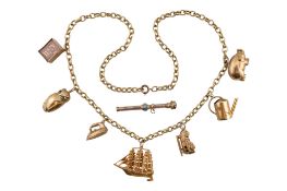 HALLMARKED 9CT GOLD NECKLACE WITH CHARMS