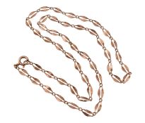 MID CENTURY 9CT GOLD FANCY LINK CHAIN NECKLACE