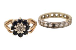 TWO 9CT GOLD GEM SET RINGS