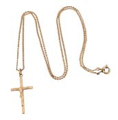 HALLMARKED 9CT GOLD CROSS PENDANT NECKLACE