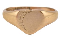 HALLMARKED 9CT GOLD GENTLEMANS SIGNET RING
