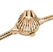 1960S HALLMARKED 9CT GOLD CLAM SHELL ROTARY BRACELET WATCH
