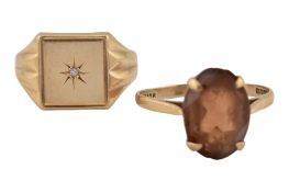 TWO HALLMARKED 9CT GOLD RINGS