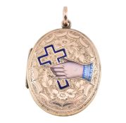 19TH CENTURY VICTORIAN ENAMEL DECORATED LOCKET