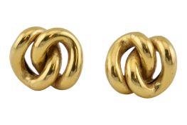 PAIR ITALIAN 18CT GOLD KNOT EARRINGS