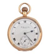 15CT GOLD OPEN FACED GENTLEMANS POCKET WATCH
