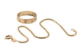 A HALLMARKED 9CT GOLD ETERNITY RING & BRACELET