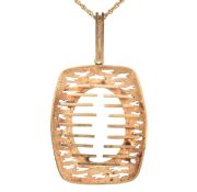 1970S HALLMARKED 9CT GOLD PENDANT & NECKLACE CHAIN