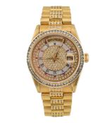 ROLEX GENTS 18K GOLD OYSTER PERPETUAL DAY DATE AFTERMARKET WATCH