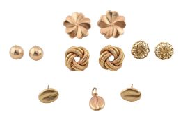 COLLECTION OF YELLOW METAL & 9CT GOLD EARRINGS