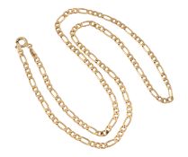 HALLMARKED 9CT GOLD FIGARO NECKLACE CHAIN