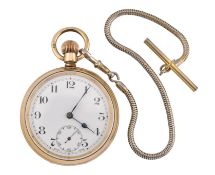 ELGIN GOLD PLATED OPEN FACE POCKET WATCH