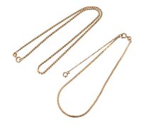 HALLMARKED 9CT GOLD NECKLACE & ANKLE BRACELET