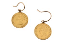 1885 GOLD DOLLAR EARRINGS