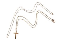HALLMARKED 9CT CROSS & NECKLACE WITH ANOTHER