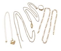 COLLECTION OF 9CT GOLD NECKLACES