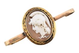 EDWARDIAN HALLMARKED 9CT GOLD CAMEO BROOCH PIN
