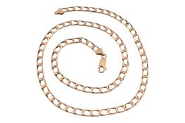 HALLMARKED 9CT GOLD FLAT CURB LINK CHAIN NECKLACE