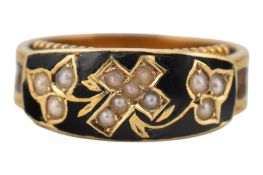 HALLMARKED 15CT GOLD MOURNING RING