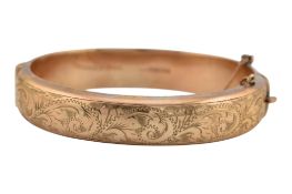 HALLMARKED 9CT GOLD HINGED BANGLE