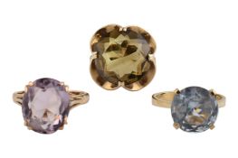 COLLECTION OF THREE HALLMARKED 9CT GOLD DRESS RINGS