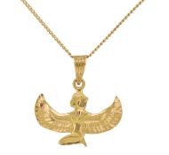 18CT GOLD EGYPTIAN PENDANT NECKLACE
