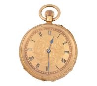 18CT GOLD EARLY 20TH CENTURY FOB POCKET WATCH