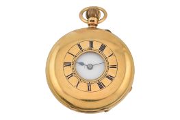 VICTORIAN HALLMARKED 18CT GOLD HALF HUNTER POCKET WATCH