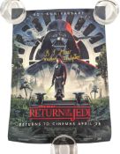 STAR WARS - 40TH ANNIVERSARY RETURN OF THE JEDI POSTER SIGNED BY BRIAN MUIR
